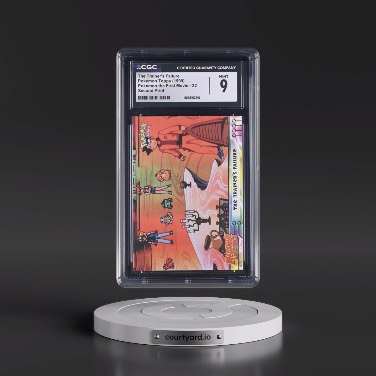 1999 Pokémon the First Movie #22 The Trainer's Failure - Second Print (Black Topps Logo) (CGC 9 MINT)