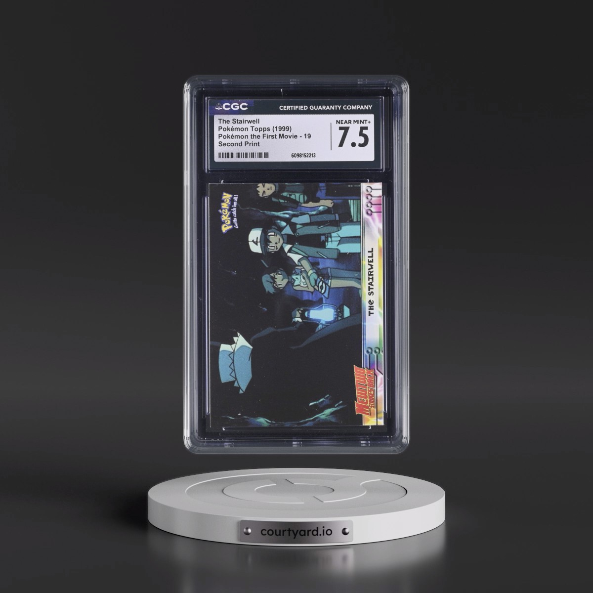 1999 Pokémon the First Movie #19 The Stairwell - Second Print (Black Topps Logo) (CGC 7.5 NM+)