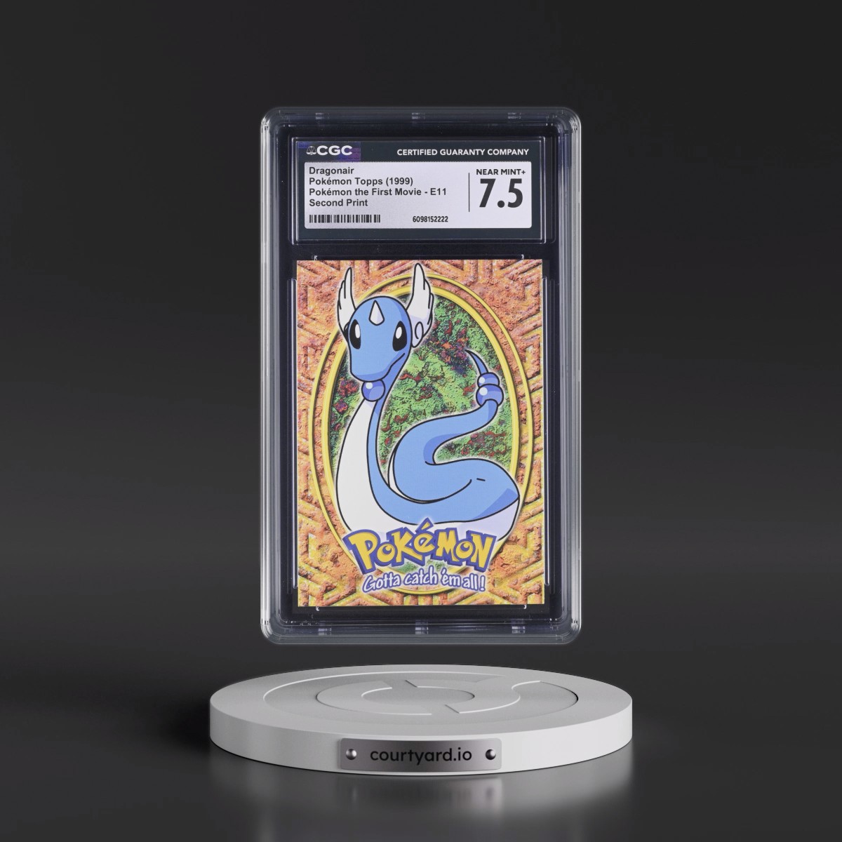 1999 Pokémon the First Movie #E11 Dragonair - Second Print (Black Topps Logo) (CGC 7.5 NM+)