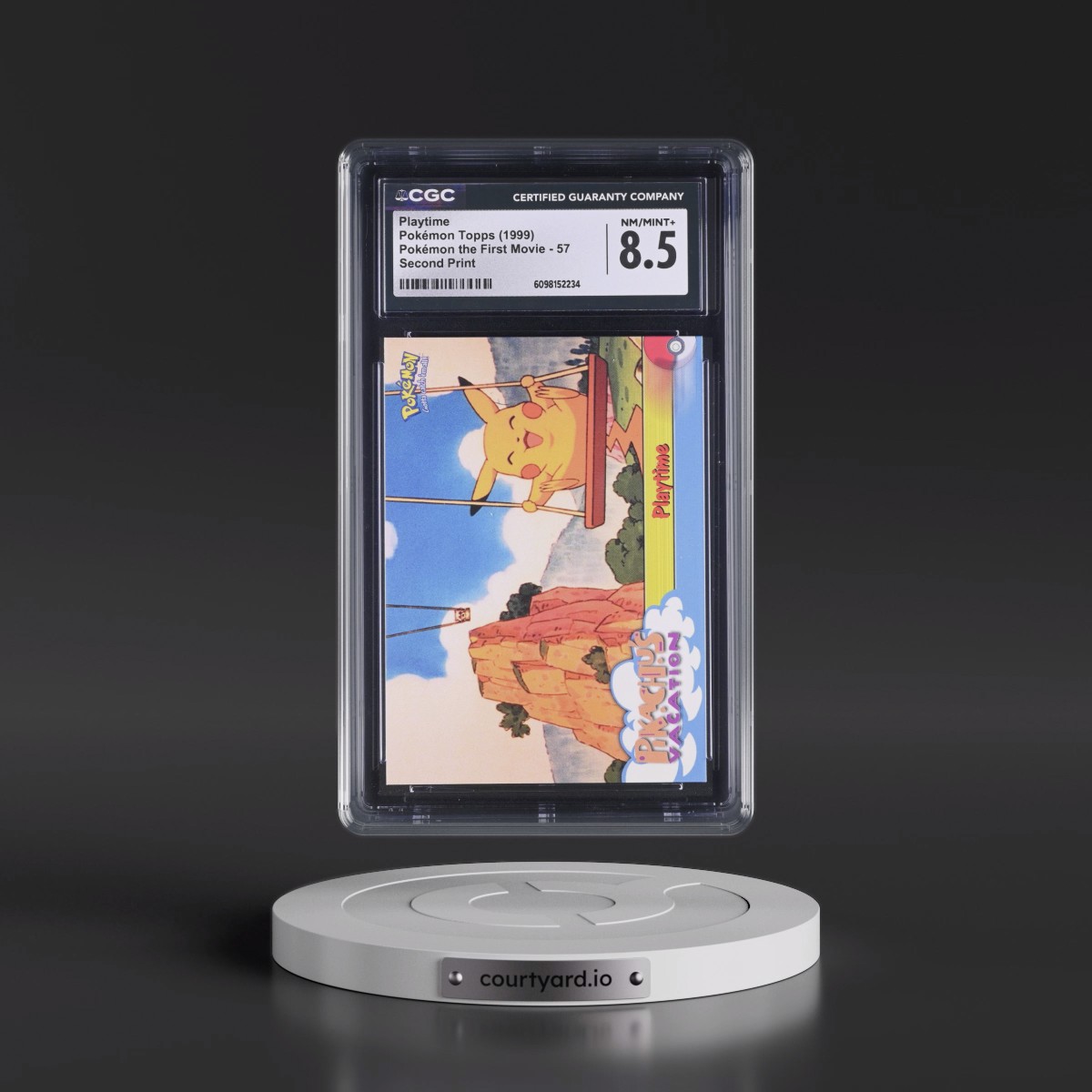 1999 Pokémon the First Movie #57 Playtime - Second Print (Black Topps Logo) (CGC 8.5 NM-MT+)