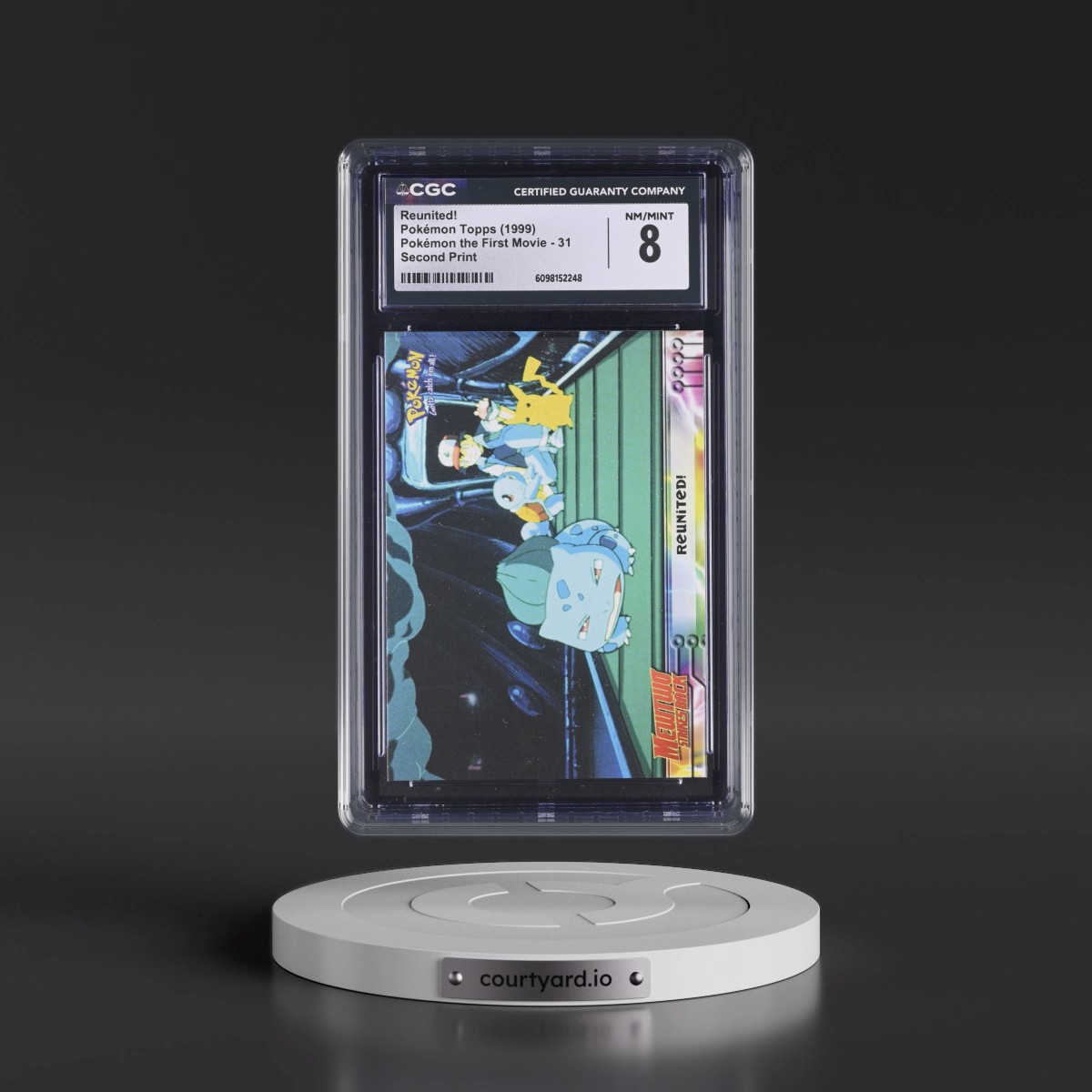 1999 Pokémon the First Movie #31 Reunited! - Second Print (Black Topps Logo) (CGC 8 NM-MT)