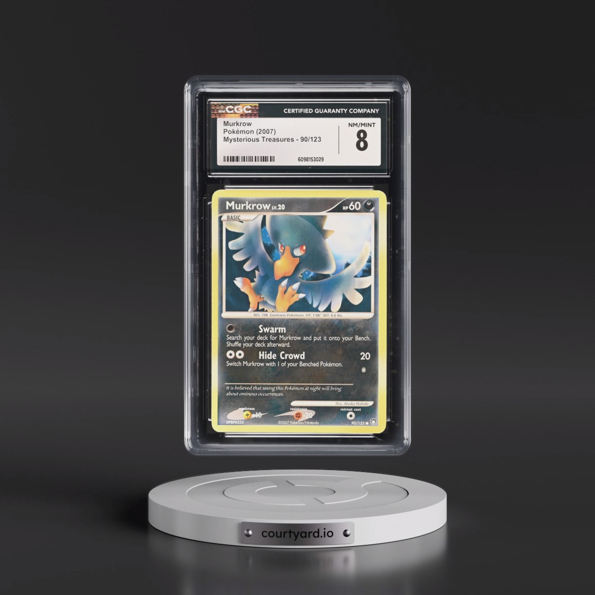 2007 Mysterious Treasures #90/123 Murkrow (CGC 8 NM-MT)