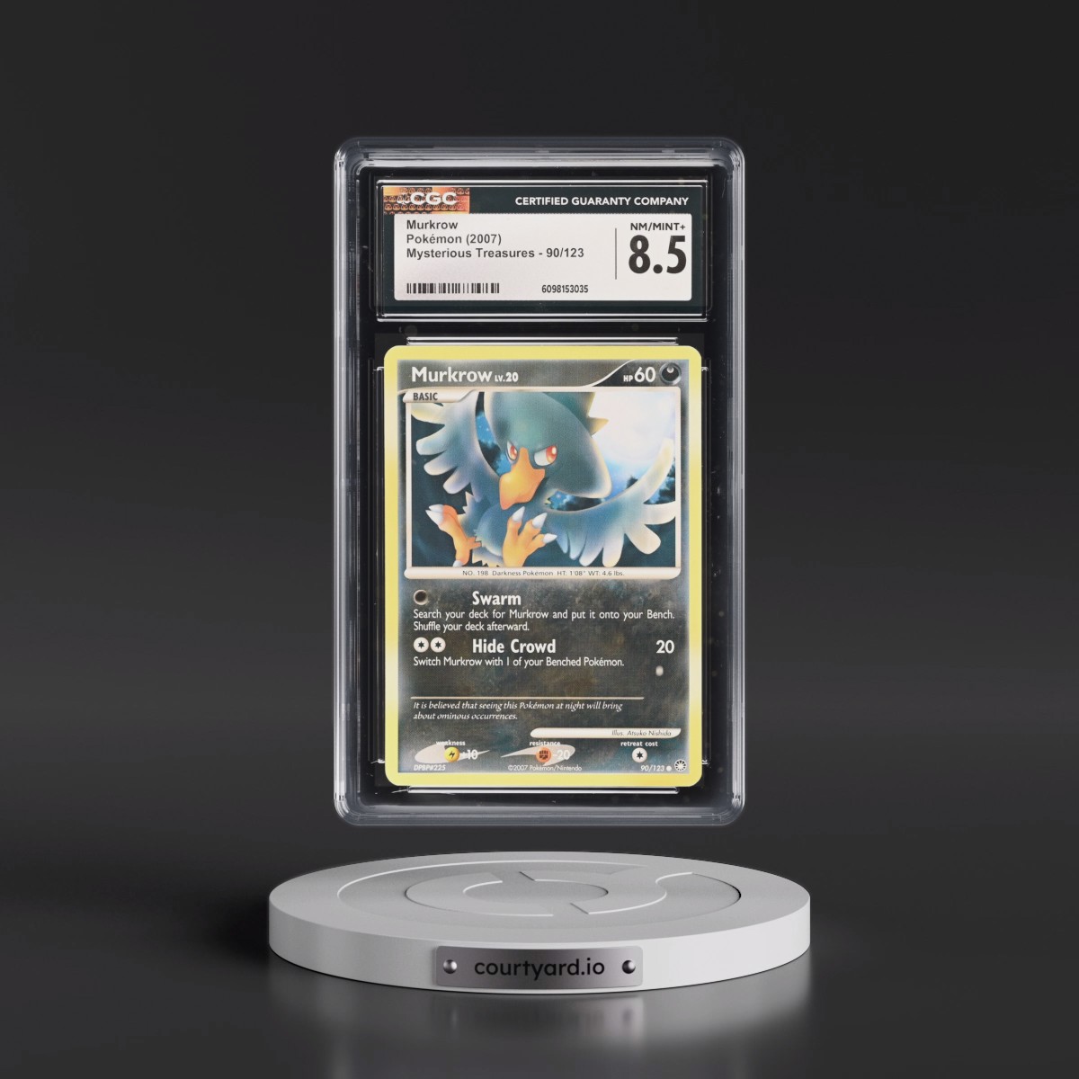 2007 Mysterious Treasures #90/123 Murkrow (CGC 8.5 NM-MT+)