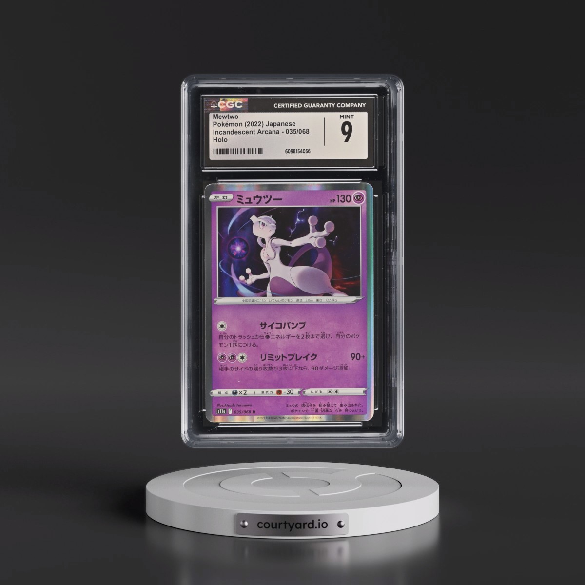 2022 Incandescent Arcana #035/068 Mewtwo - Holo (CGC 9 MINT)