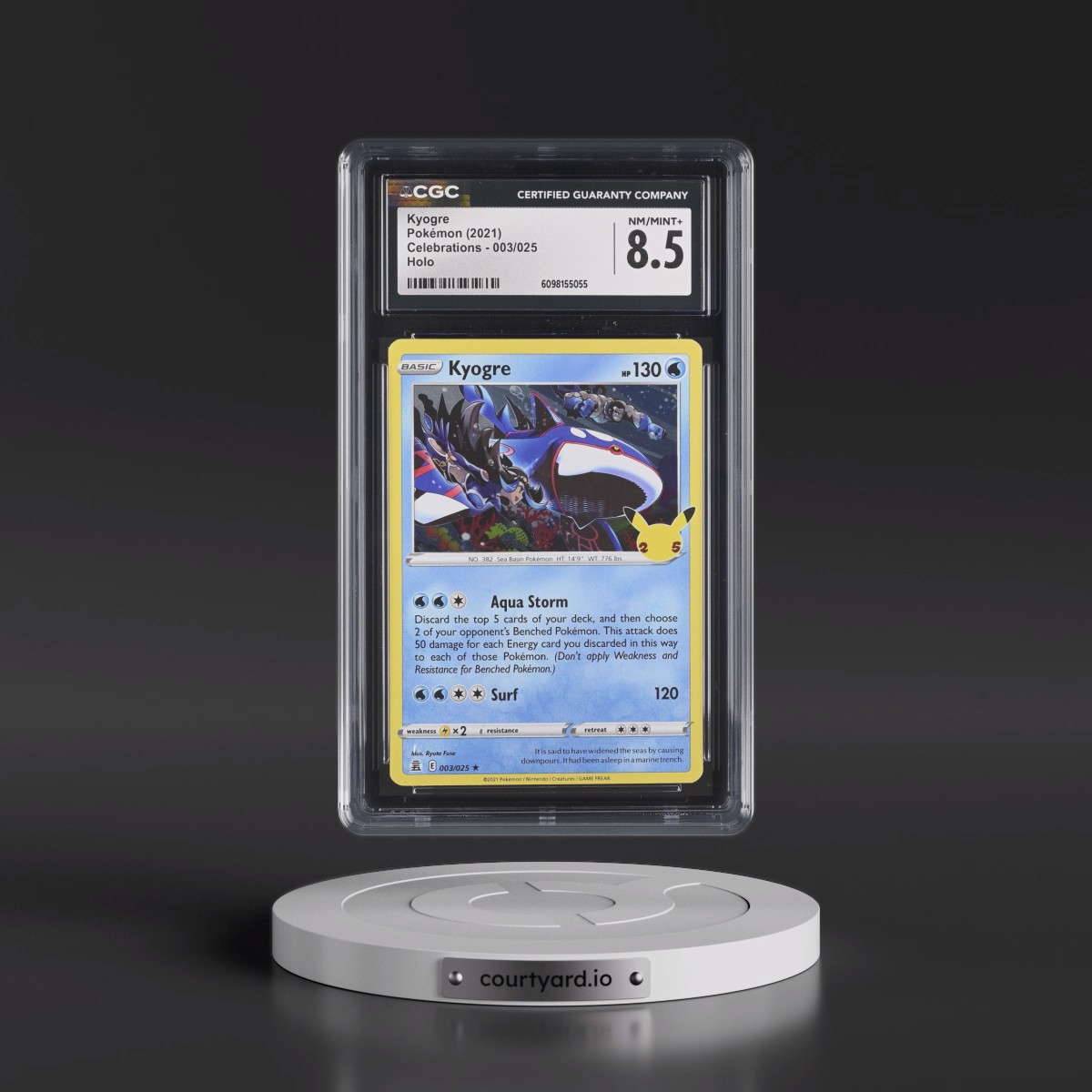 2021 Celebrations #003/025 Kyogre - Holo (CGC 8.5 NM-MT+)