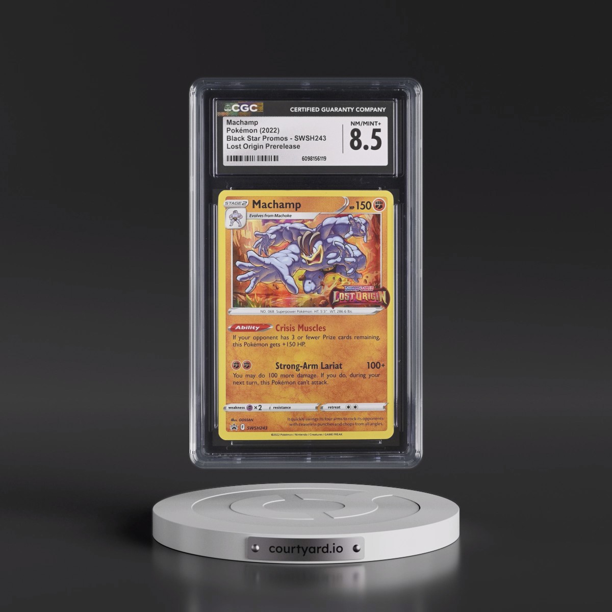 2017 Black Star Promos - Sword & Shield #SWSH243 Machamp - Lost Origin Prerelease (Holo) (CGC 8.5 NM-MT+)