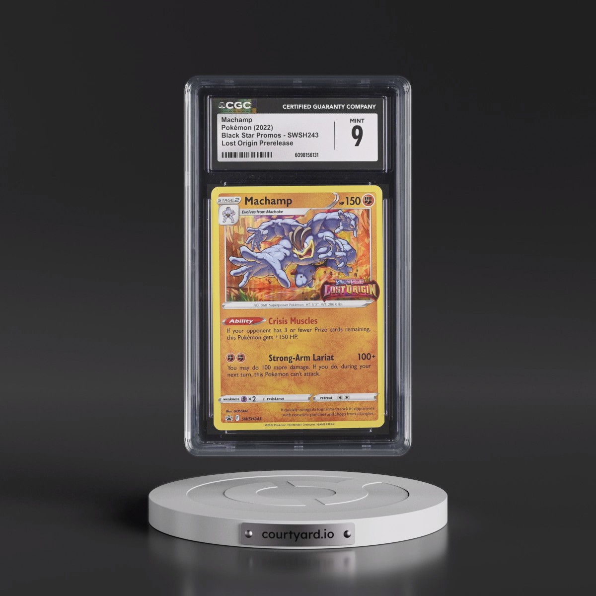 2017 Black Star Promos - Sword & Shield #SWSH243 Machamp - Lost Origin Prerelease (Holo) (CGC 9 MINT)
