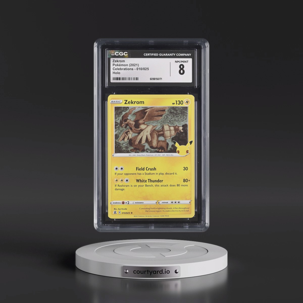 2021 Celebrations #010/025 Zekrom - Holo (CGC 8 NM-MT)