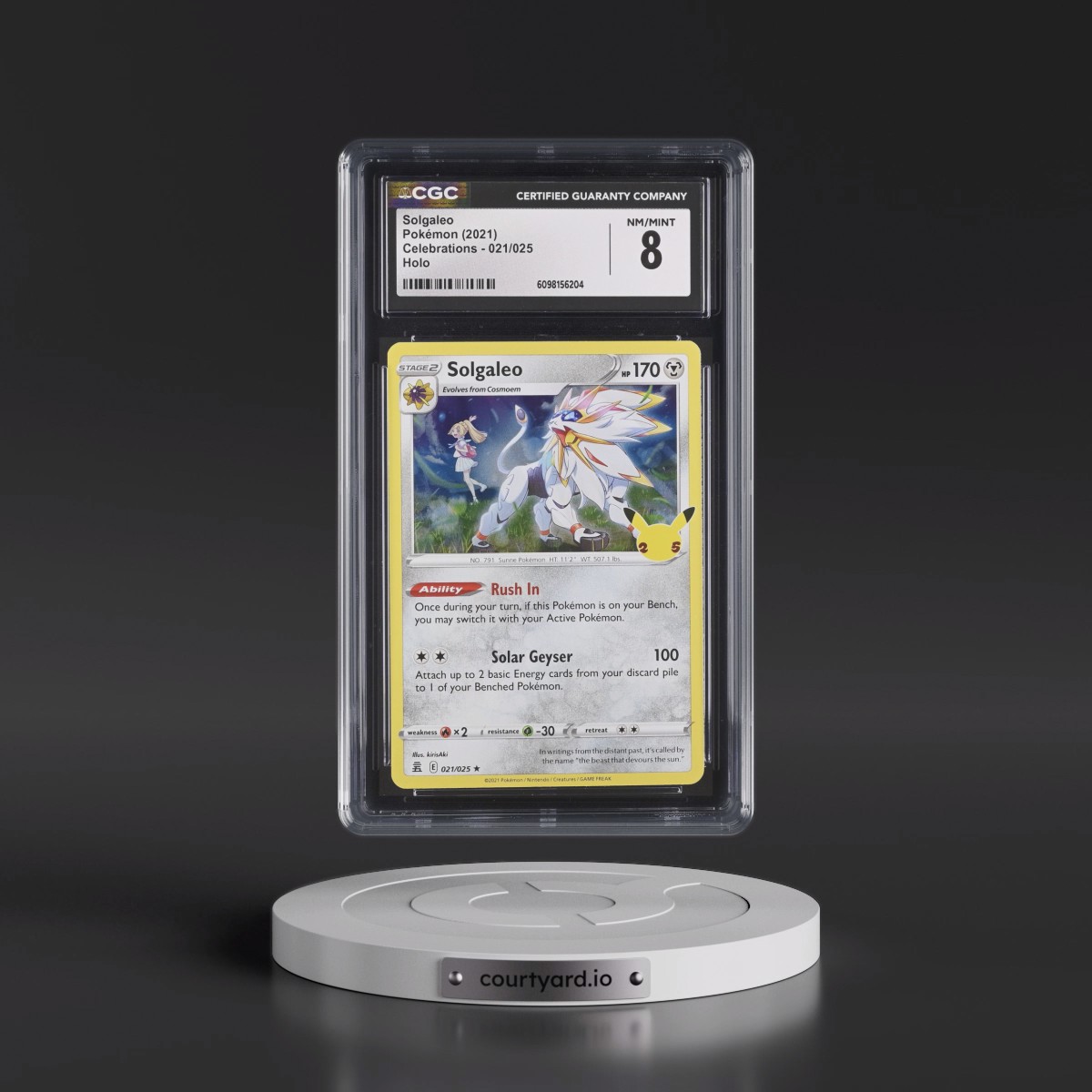 2021 Celebrations #021/025 Solgaleo - Holo (CGC 8 NM-MT)