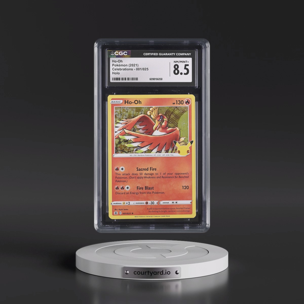 2021 Celebrations #001/025 Ho-Oh - Holo (CGC 8.5 NM-MT+)