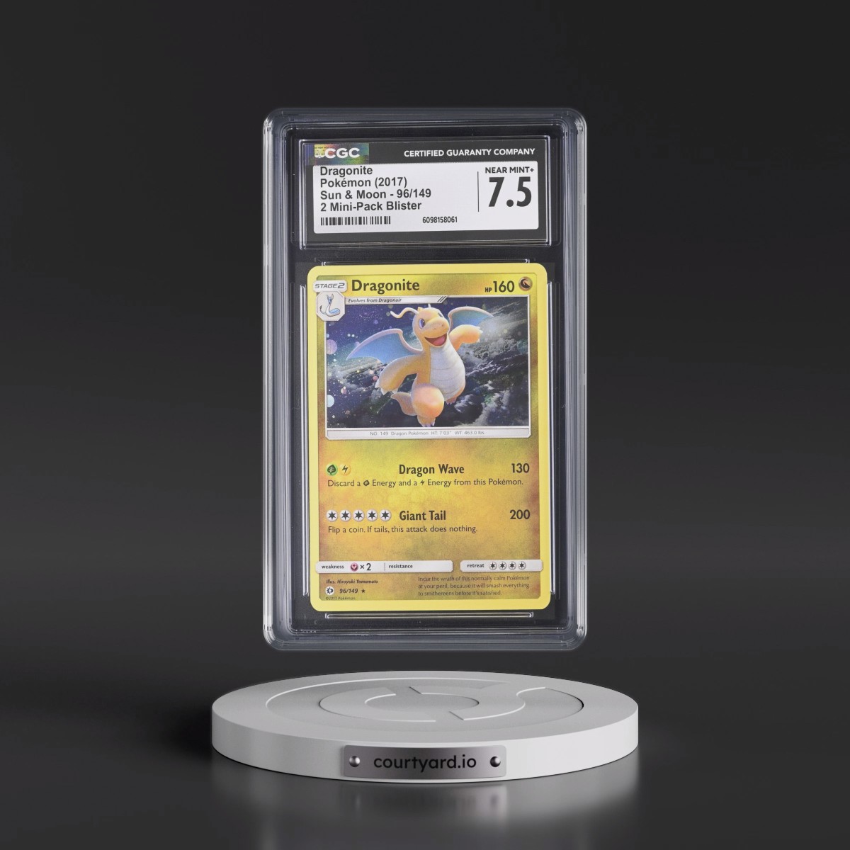 2017 Sun & Moon #96/149 Dragonite - Cosmos Holo Mini Pack Blister (CGC 7.5 NM+)