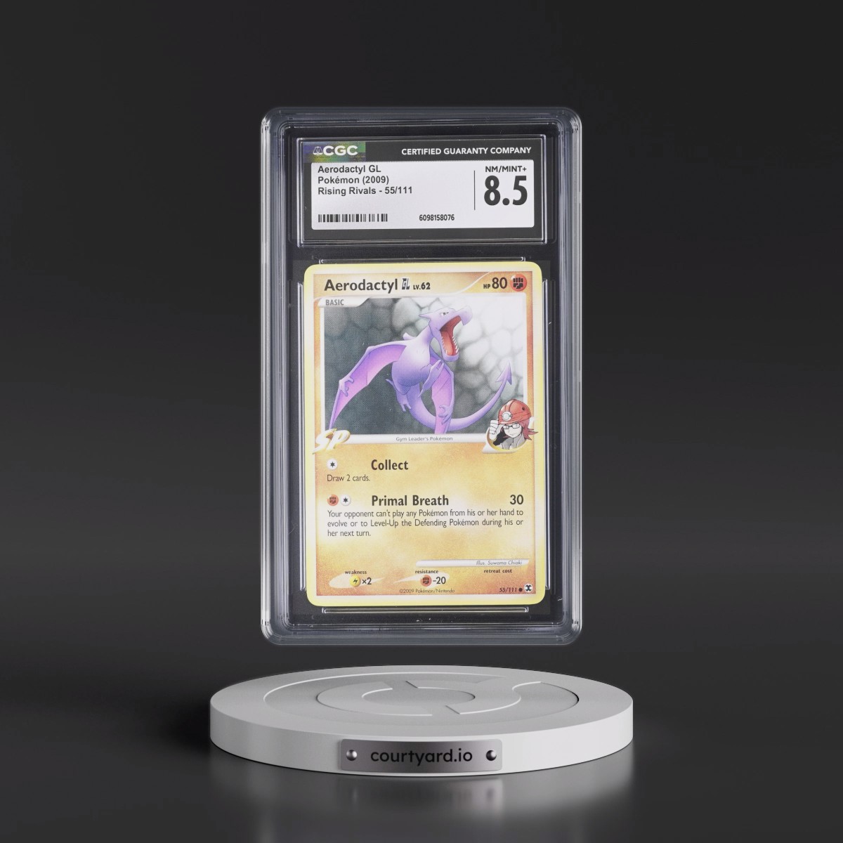 2009 Rising Rivals #55/111 Aerodactyl GL (CGC 8.5 NM-MT+)