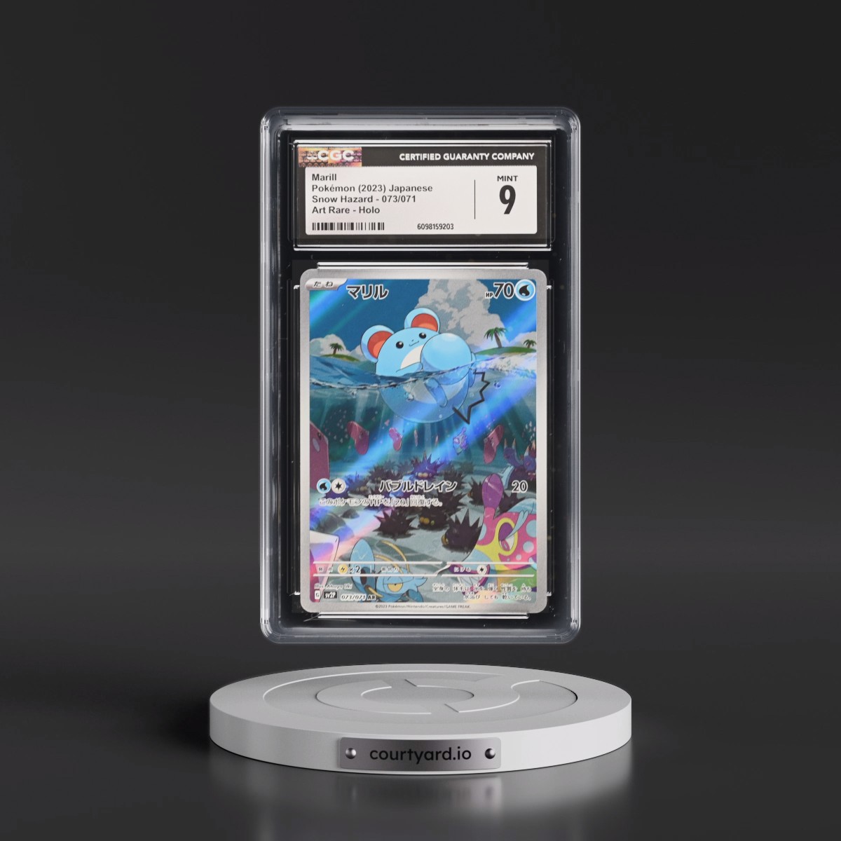 2023 Pokémon Sv2p-Snow Hazard #073 Marill - Art Rare (CGC 9 MINT)