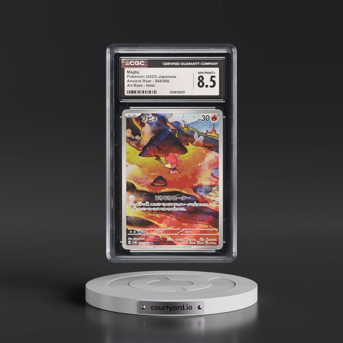 2023 Pokémon Sv4k-Ancient Roar #068 Magby - Art Rare (CGC 8.5 NM-MT+)