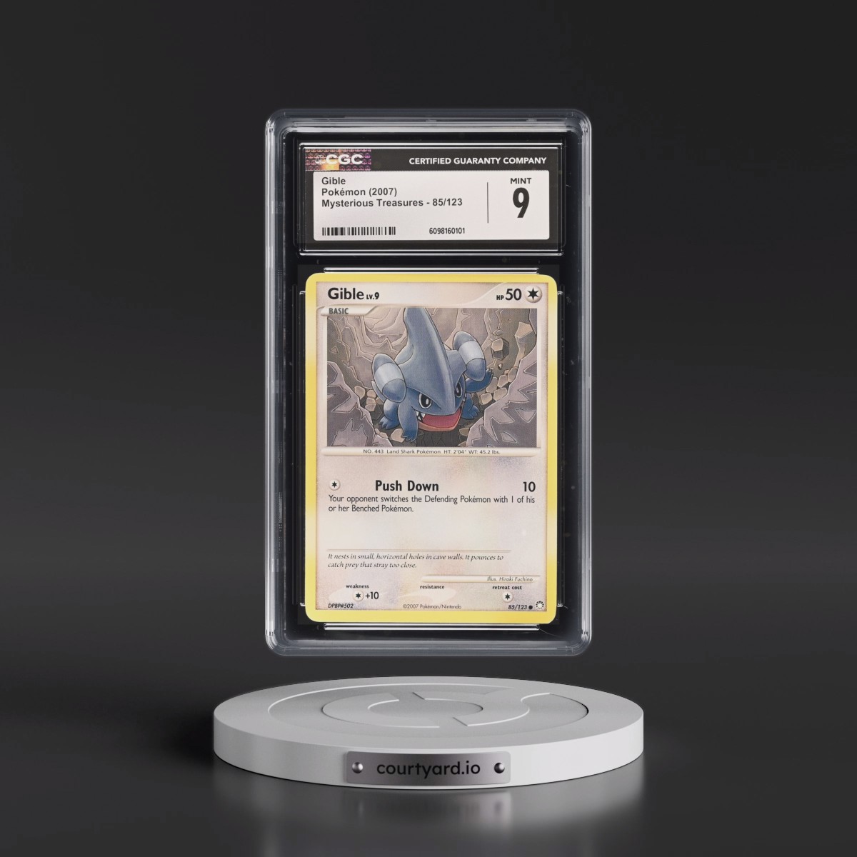 2007 Mysterious Treasures #85/123 Gible (CGC 9 MINT)
