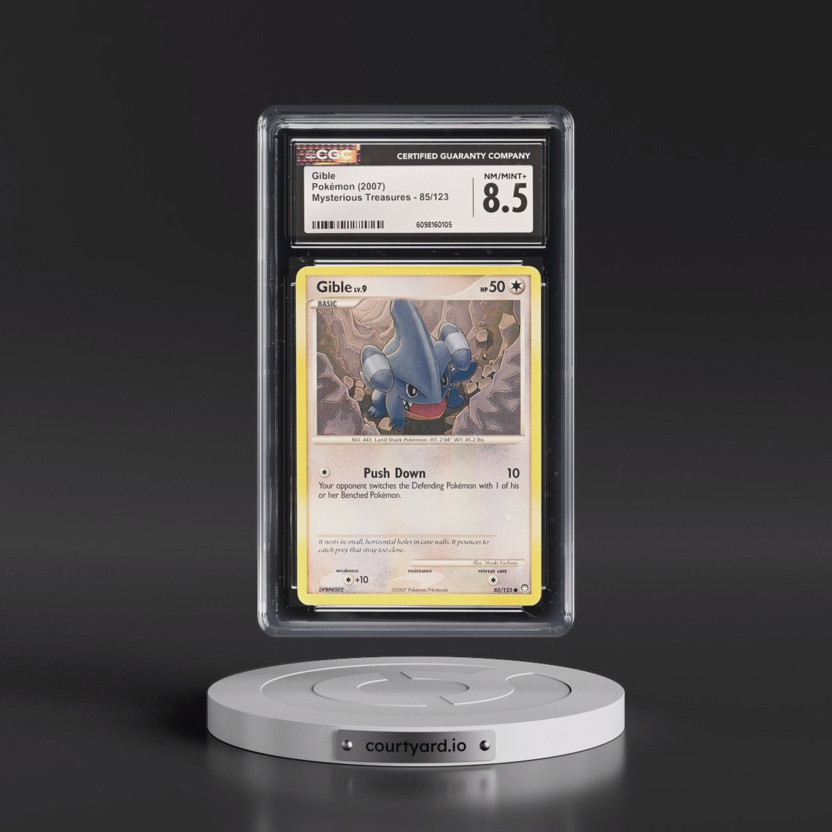 2007 Mysterious Treasures #85/123 Gible (CGC 8.5 NM-MT+)