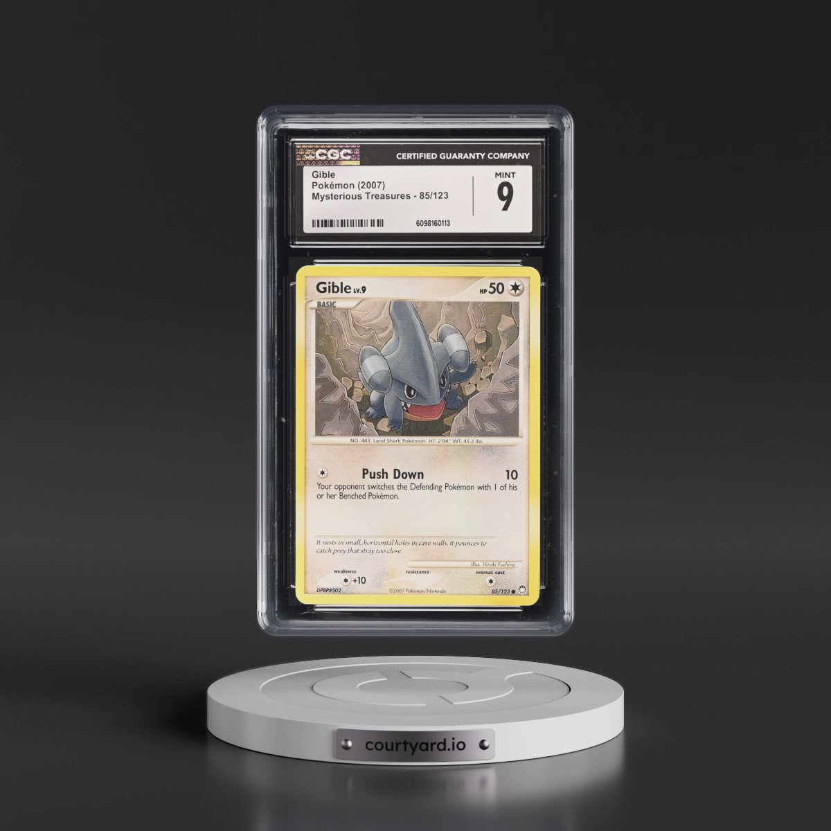 2007 Mysterious Treasures #85/123 Gible (CGC 9 MINT)