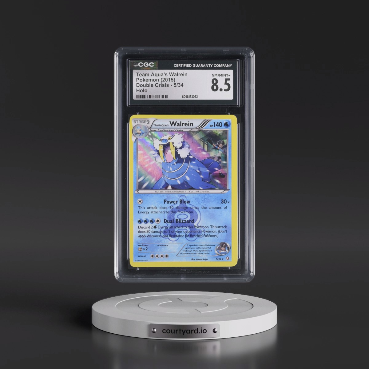 2015 Double Crisis #5/34 Team Aqua's Walrein - Holo (CGC 8.5 NM-MT+)