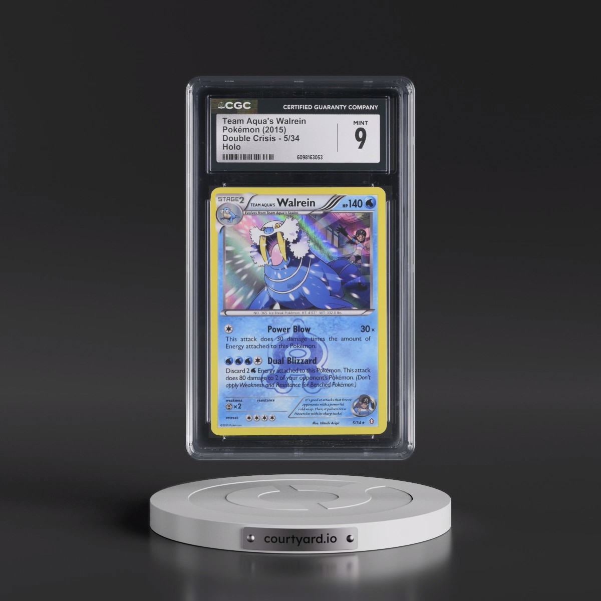 2015 Double Crisis #5/34 Team Aqua's Walrein - Holo (CGC 9 MINT)
