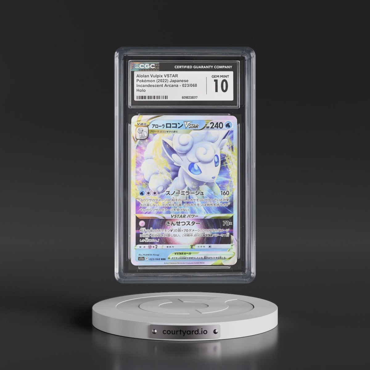 2022 Incandescent Arcana #023/068 Alolan Vulpix VSTAR - Holo (CGC 10 GEM MINT)