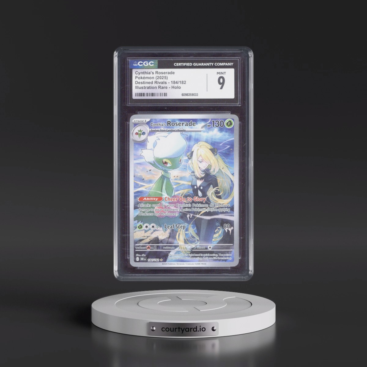 2025 Destined Rivals - DRI EN #184/182 Cynthia's Roserade - Illustration Rare Holo (CGC 9 MINT)