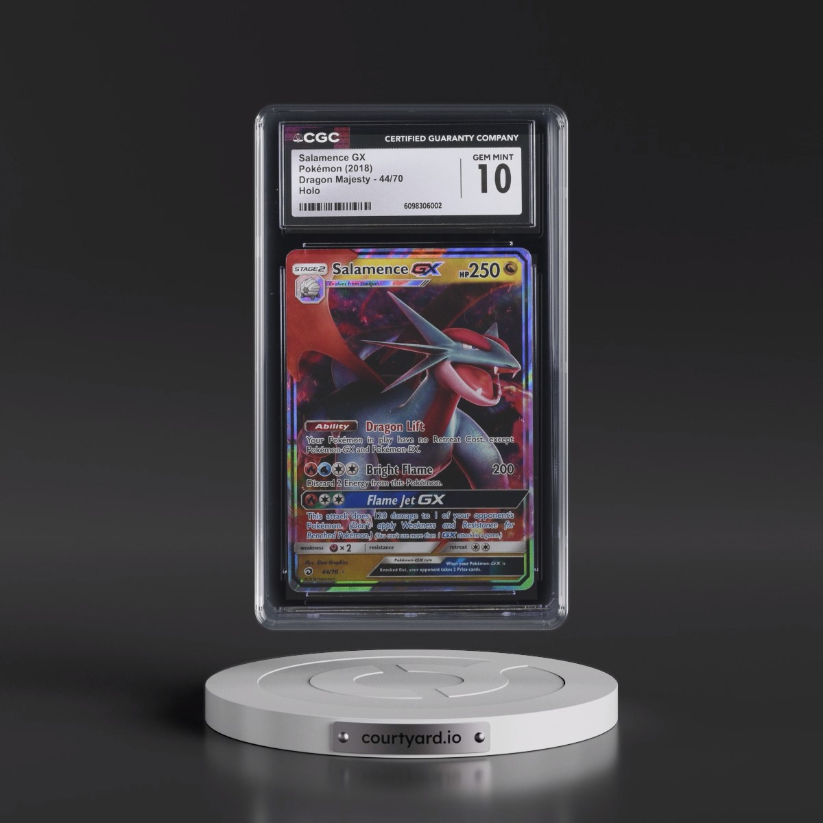 2018 Dragon Majesty #44/70 Salamence GX - Holo (CGC 10 GEM MINT)