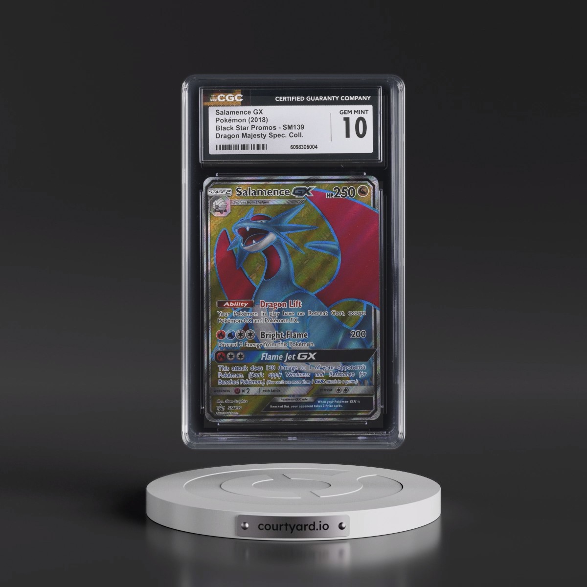 2018 Pokémon SM Black Star Promo #SM139 Salamence GX - Holo Full Art Dragon Majesty Special Collection (CGC 10 GEM MINT)