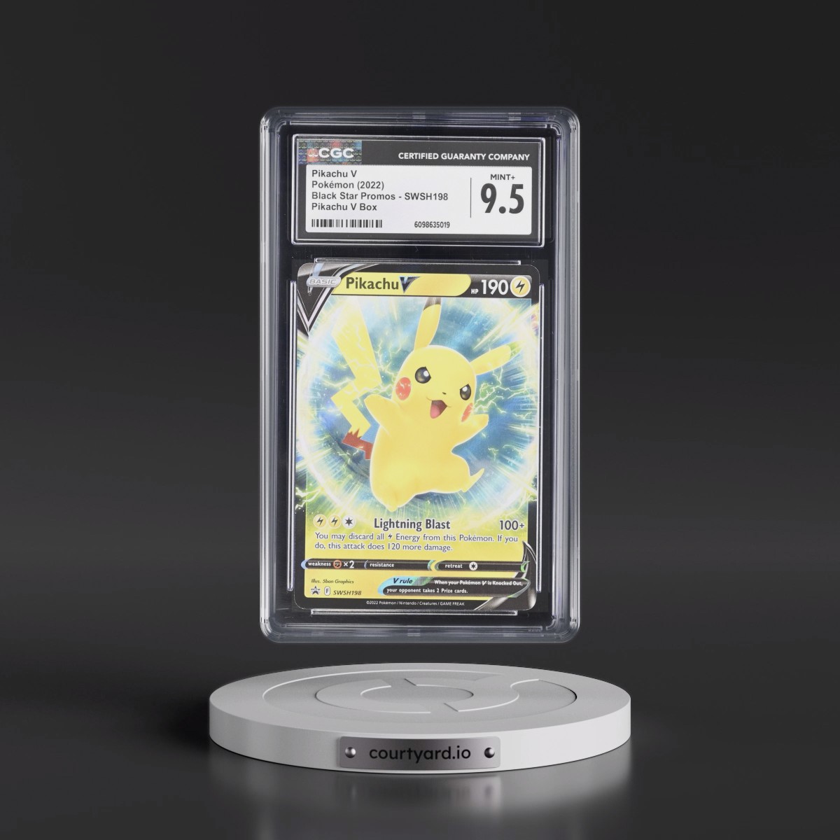 2017 Black Star Promos - Sword & Shield #SWSH198 Pikachu V - Holo (CGC 9.5 MINT+)