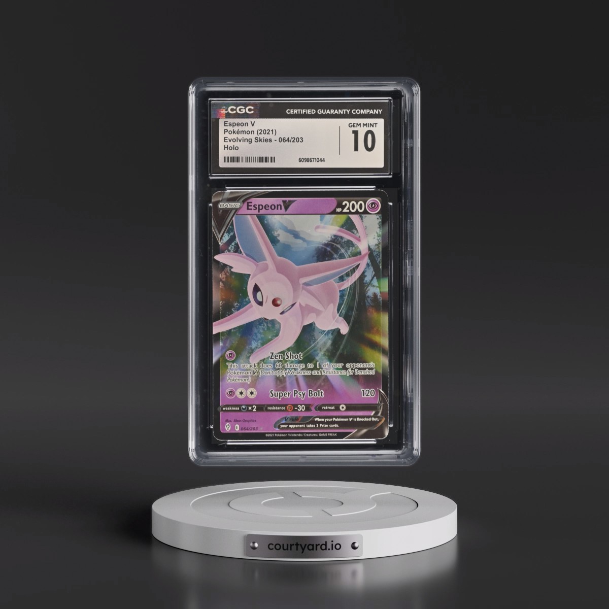 2021 Evolving Skies #064/203 Espeon V - Holo (CGC 10 GEM MINT)