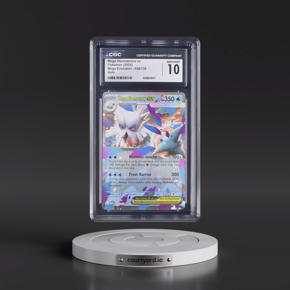 2025 Mega Evolution - MEG EN #036/132 Mega Abomasnow ex - Holo (CGC 10 GEM MINT)