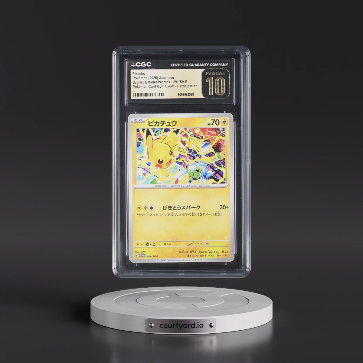 2022 Scarlet & Violet Promos #291/SV-P Pikachu - Pokémon Card Gym Event Participation (CGC 10 PRISTINE)