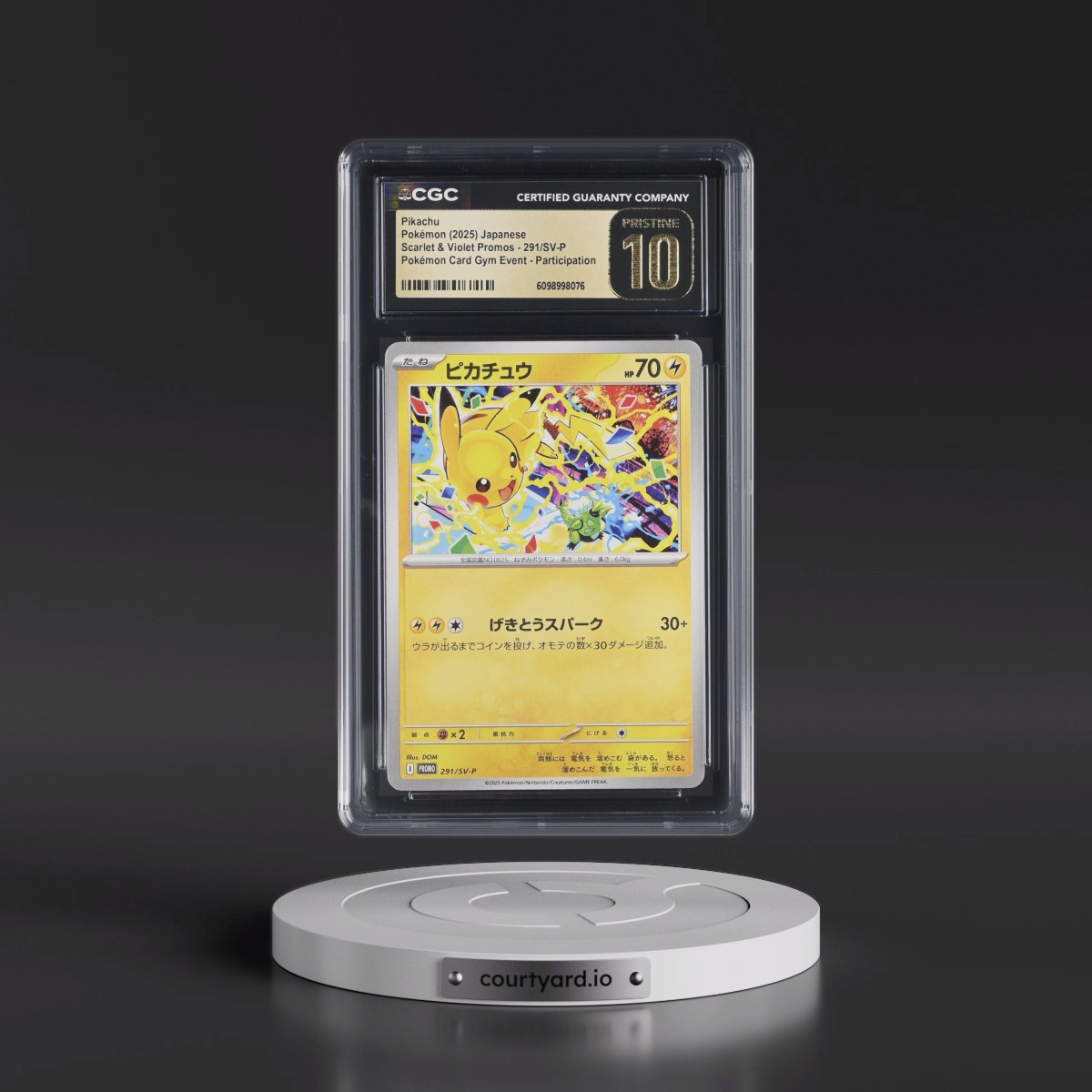 2022 Scarlet & Violet Promos #291/SV-P Pikachu - Pokémon Card Gym Event Participation (CGC 10 PRISTINE)