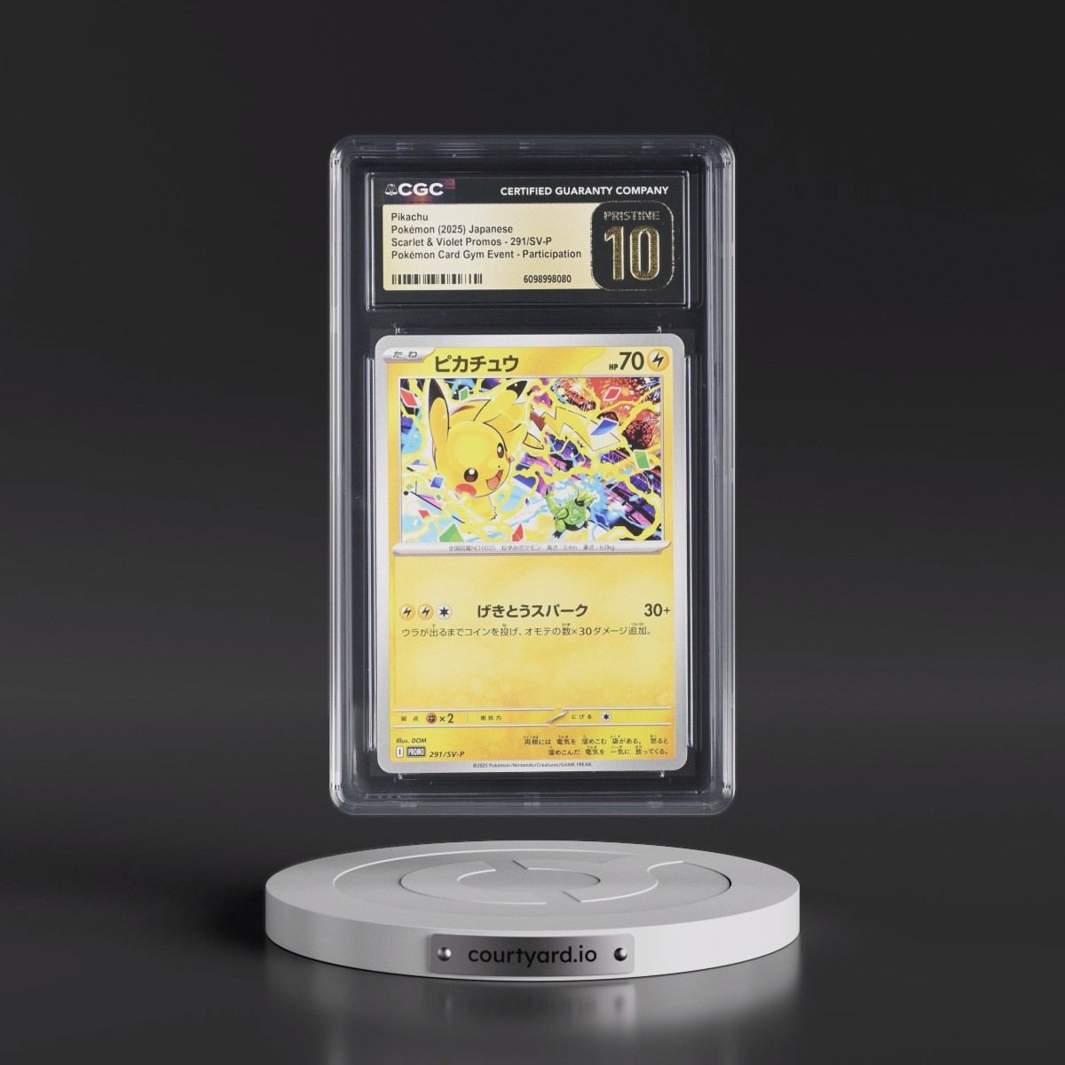 2022 Scarlet & Violet Promos #291/SV-P Pikachu - Pokémon Card Gym Event Participation (CGC 10 PRISTINE)