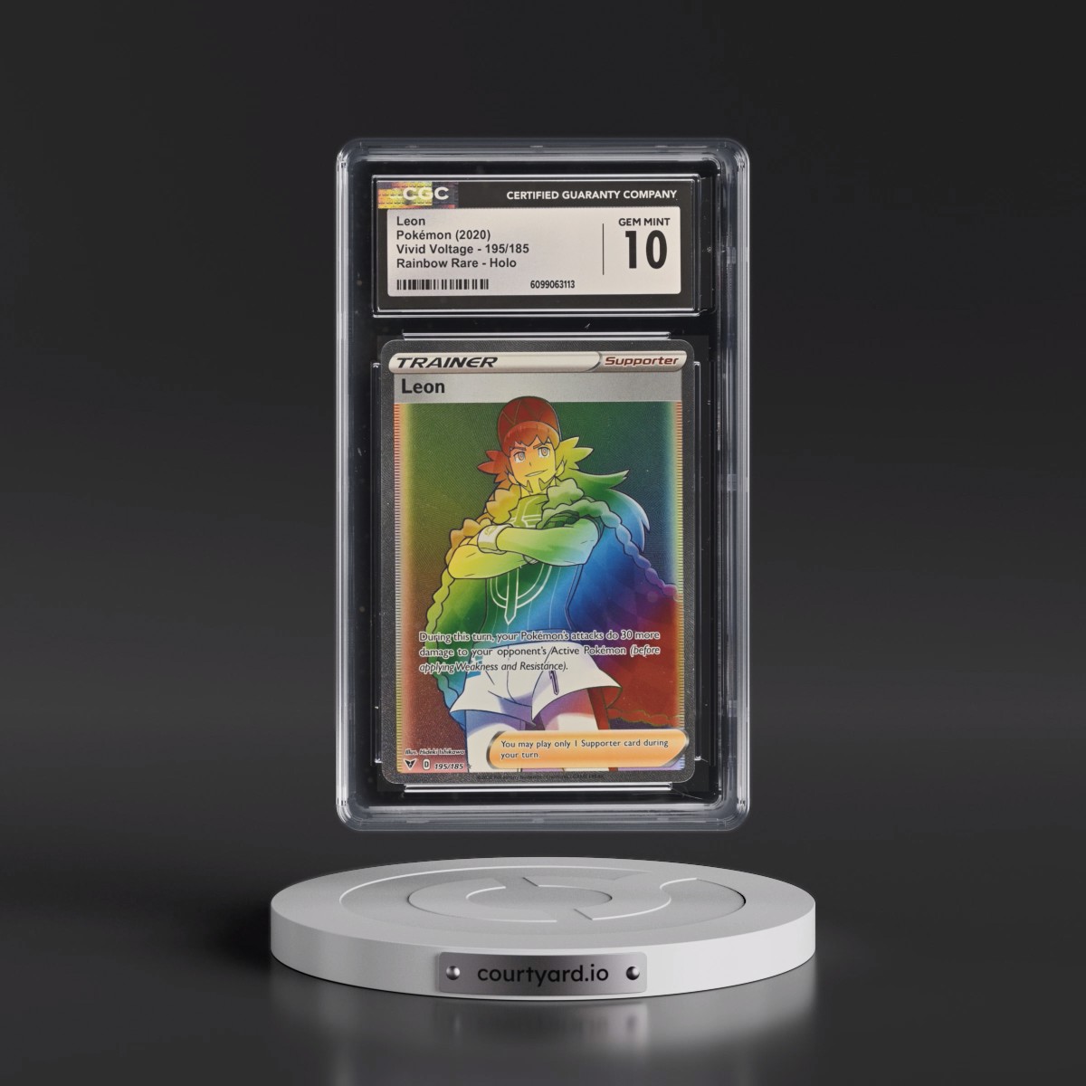 2020 Vivid Voltage #195/185 Leon - Rainbow Rare Holo (CGC 10 GEM MINT)