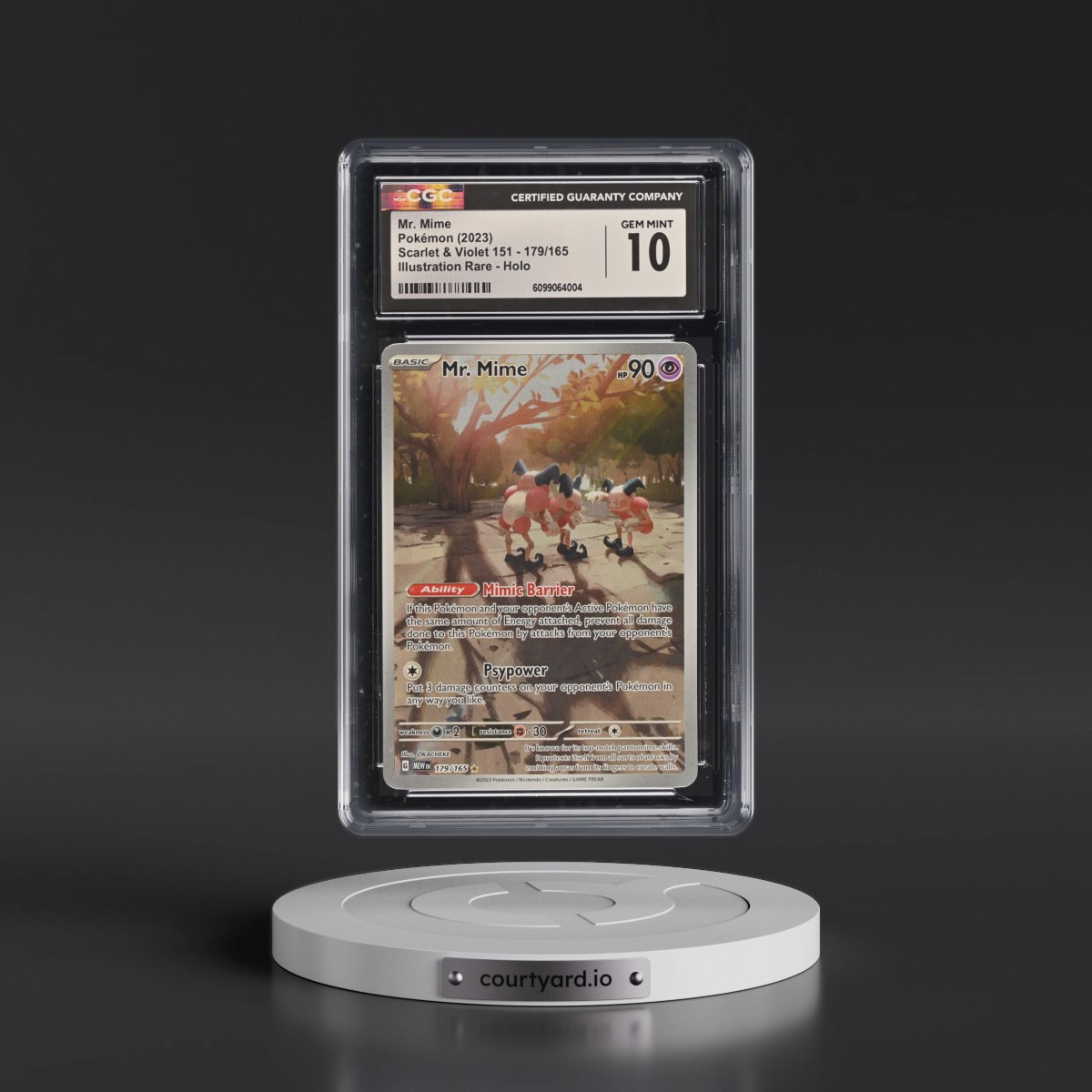 2023 Scarlet & Violet 151 - MEW EN #179/165 Mr. Mime - Illustration Rare Holo (CGC 10 GEM MINT)