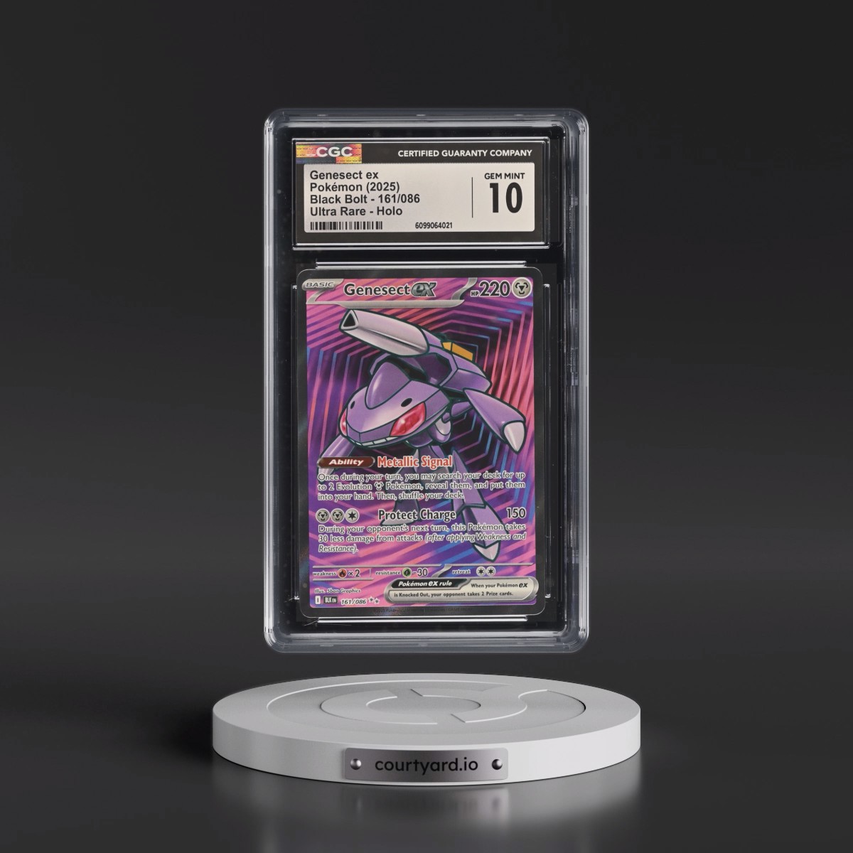 2025 Black Bolt - BLK EN #161/086 Genesect ex - Ultra Rare Holo (CGC 10 GEM MINT)