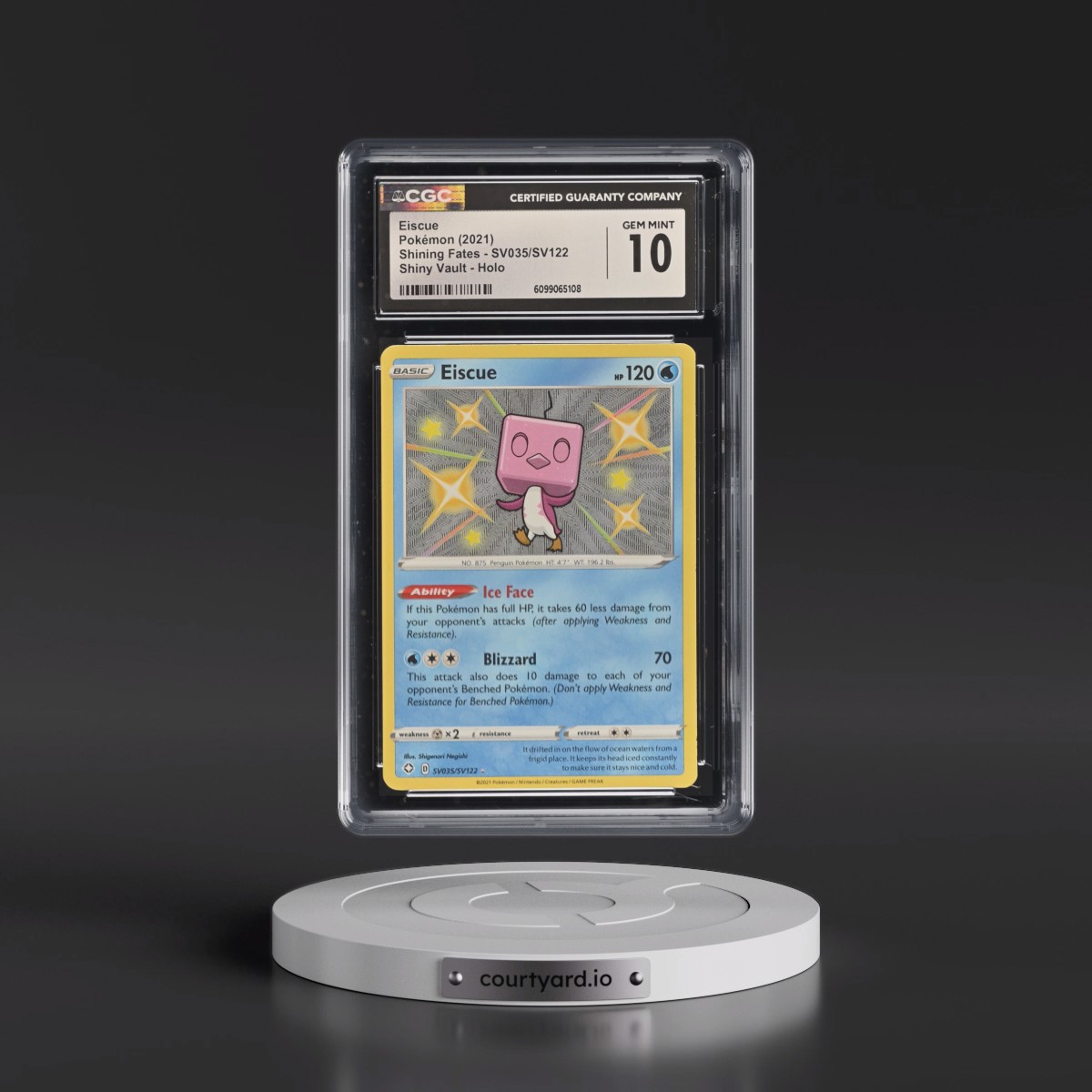 2021 Shining Fates #SV035/SV122 Eiscue - Shiny Vault Holo (CGC 10 GEM MINT)