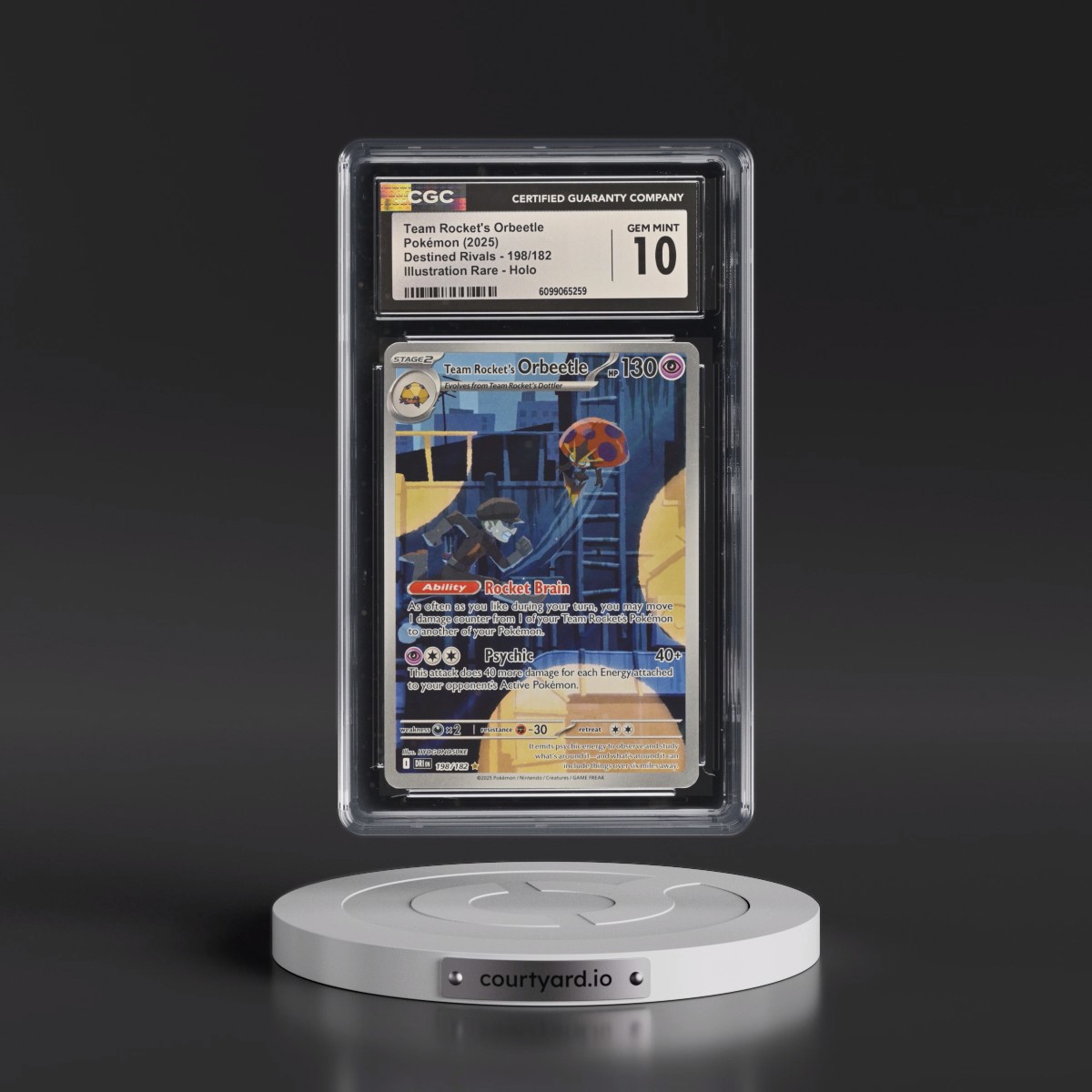 2025 Destined Rivals - DRI EN #198/182 Team Rocket's Orbeetle - Illustration Rare Holo (CGC 10 GEM MINT)