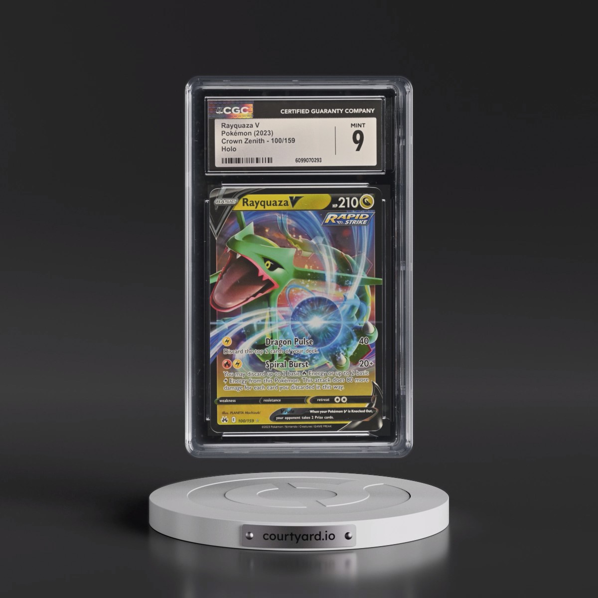 2023 Crown Zenith #100/159 Rayquaza V - Holo (CGC 9 MINT)