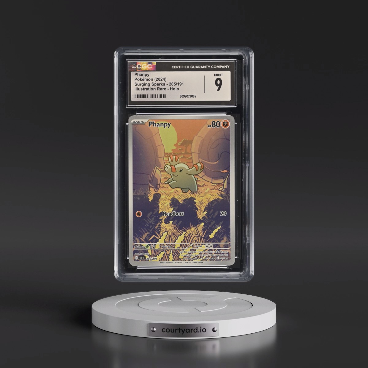 2024 Surging Sparks - SSP EN #205/191 Phanpy - Illustration Rare Holo (CGC 9 MINT)