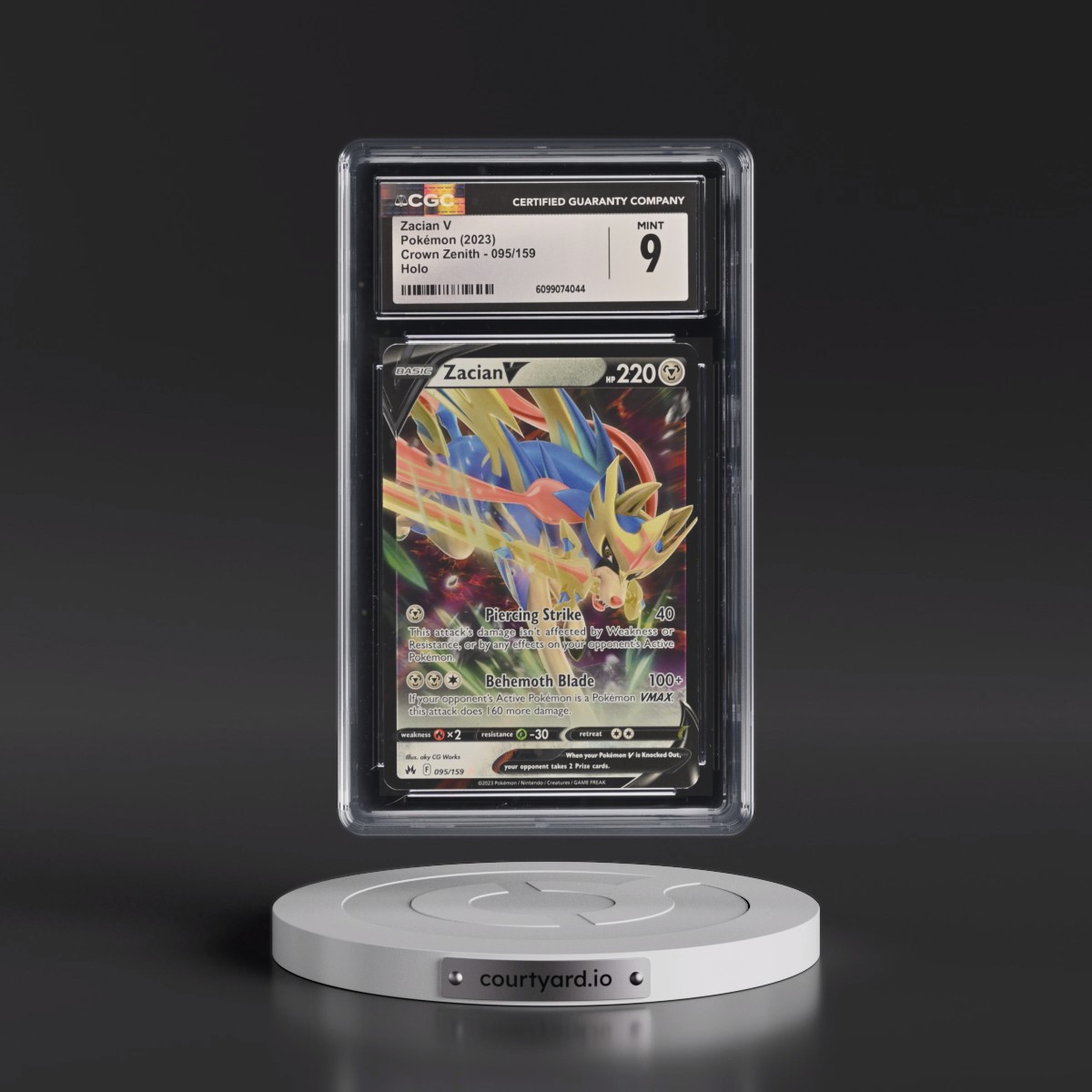 2023 Crown Zenith #095/159 Zacian V - Holo (CGC 9 MINT)