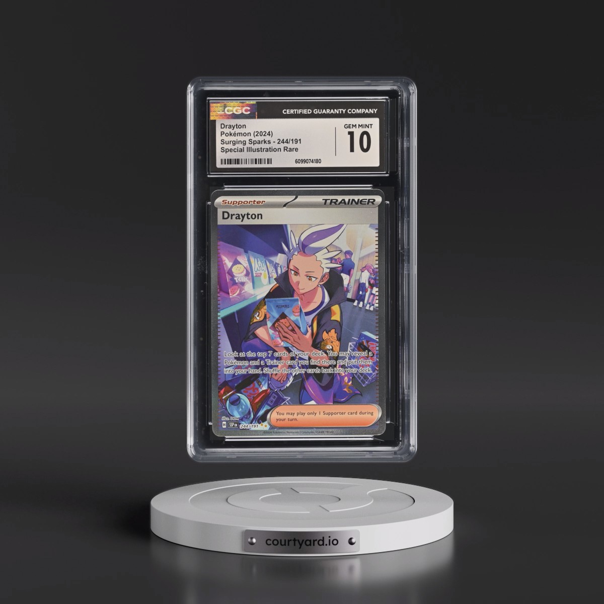 2024 Surging Sparks - SSP EN #244/191 Drayton - Special Illustration Rare (Holo) (CGC 10 GEM MINT)