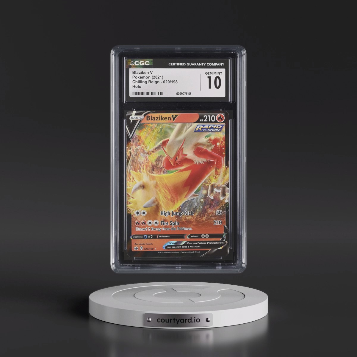 2021 Chilling Reign #020/198 Blaziken V - Holo (CGC 10 GEM MINT)