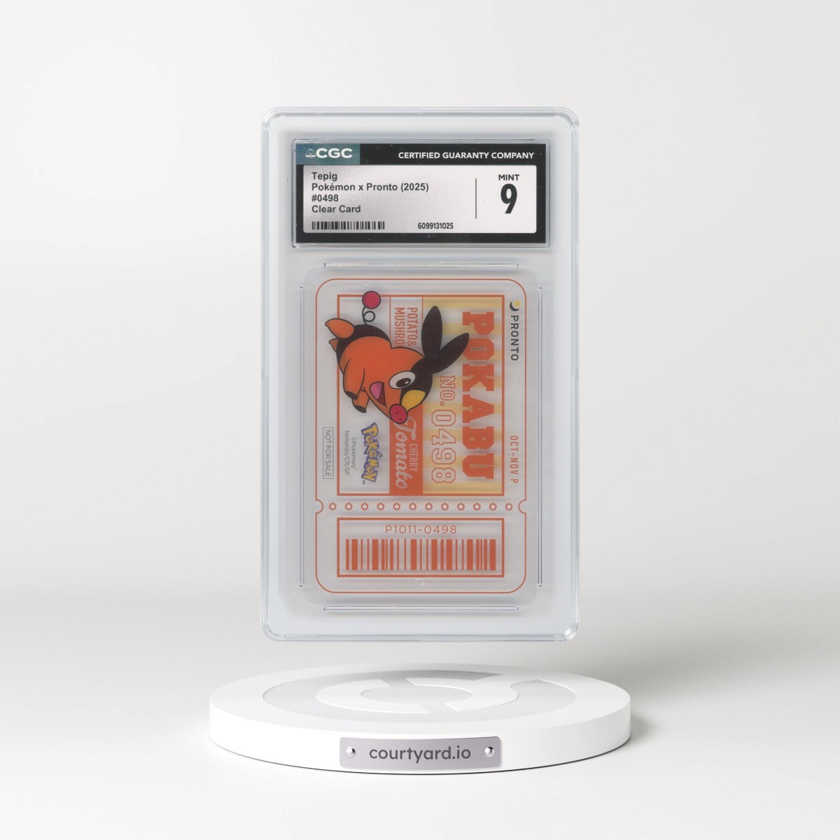 2025 Pokémon x Pronto (2025) #0498 Tepig - Clear Card (CGC 9 MINT)