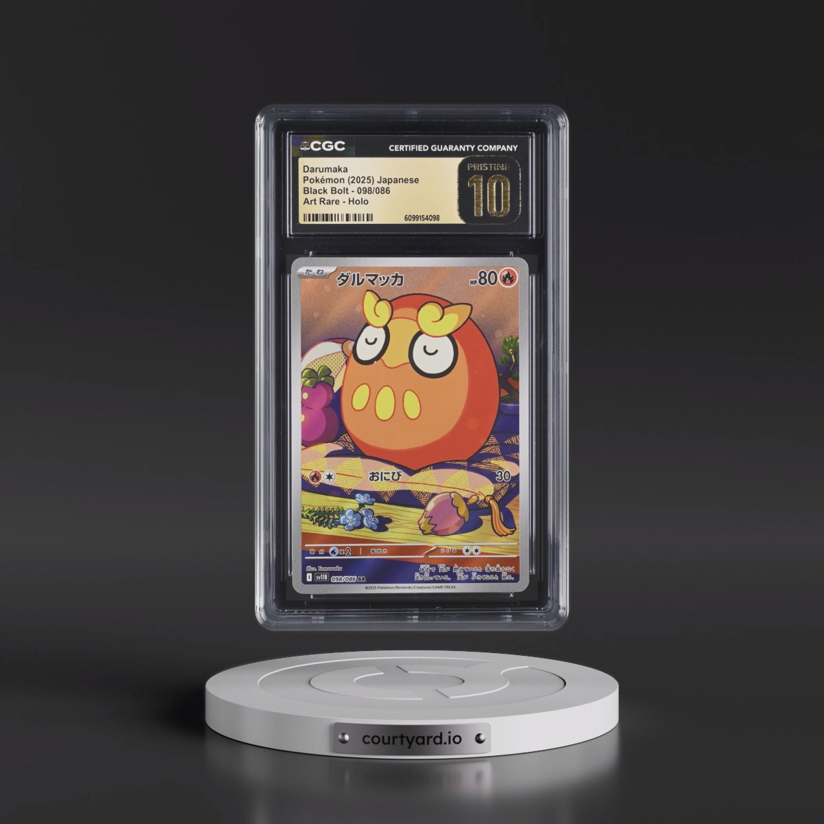 2025 Black Bolt - sv11B Darumaka - Art Rare Holo #098/086 CGC 10