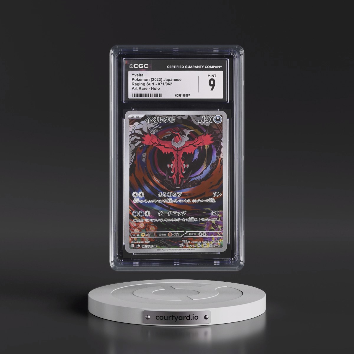 2023 Raging Surf #071/062 Yveltal - Art Rare Holo (CGC 9 MINT)