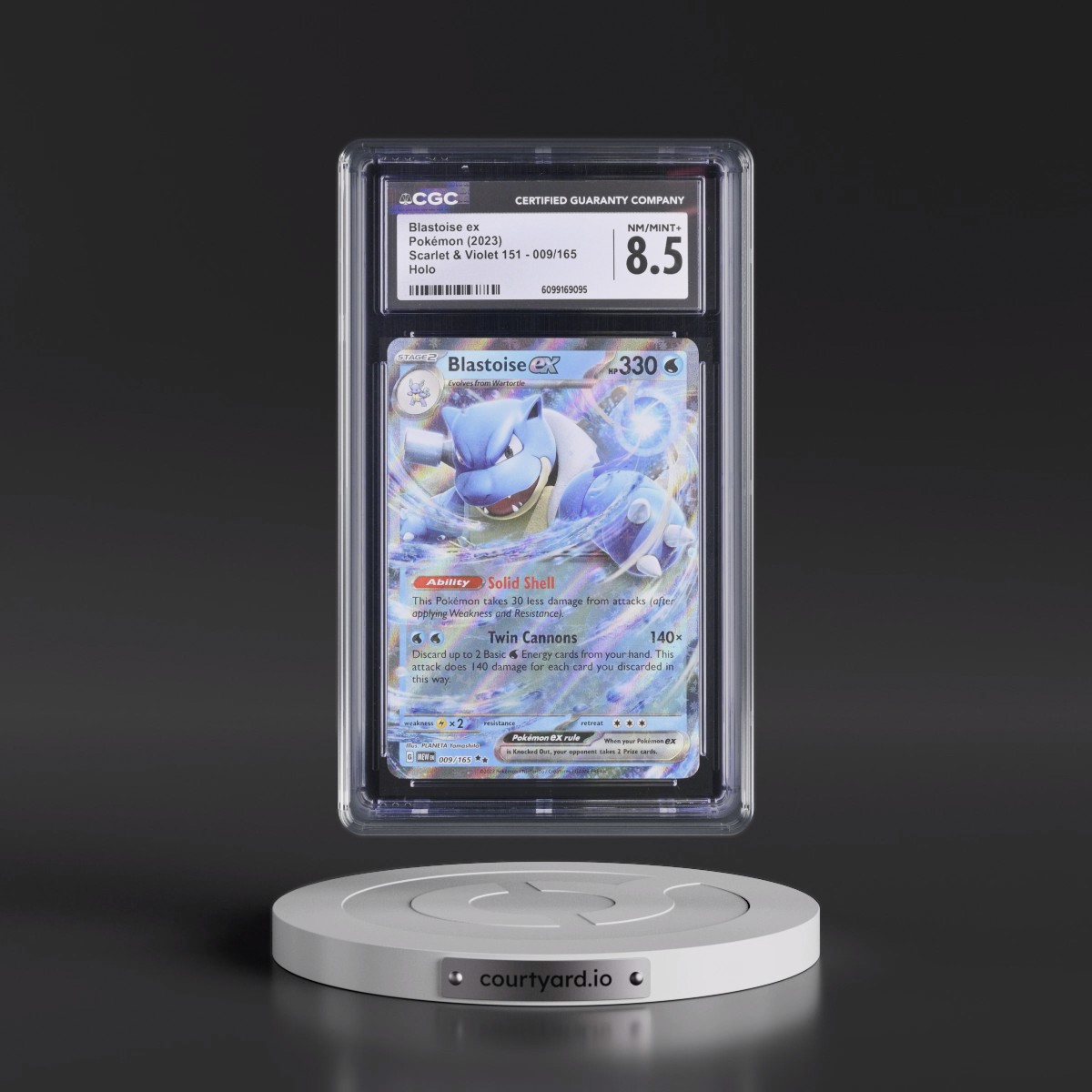 2023 Scarlet & Violet 151 - MEW EN #009/165 Blastoise ex - Holo (CGC 8.5 NM-MT+)