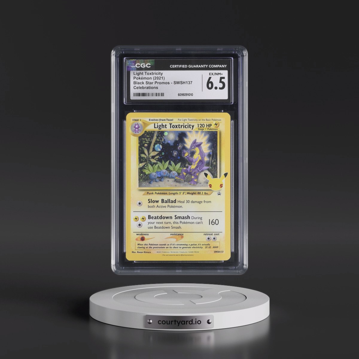 2017 Black Star Promos - Sword & Shield #SWSH137 Light Toxtricity - Celebrations (Holo) (CGC 6.5 EX-NM+)