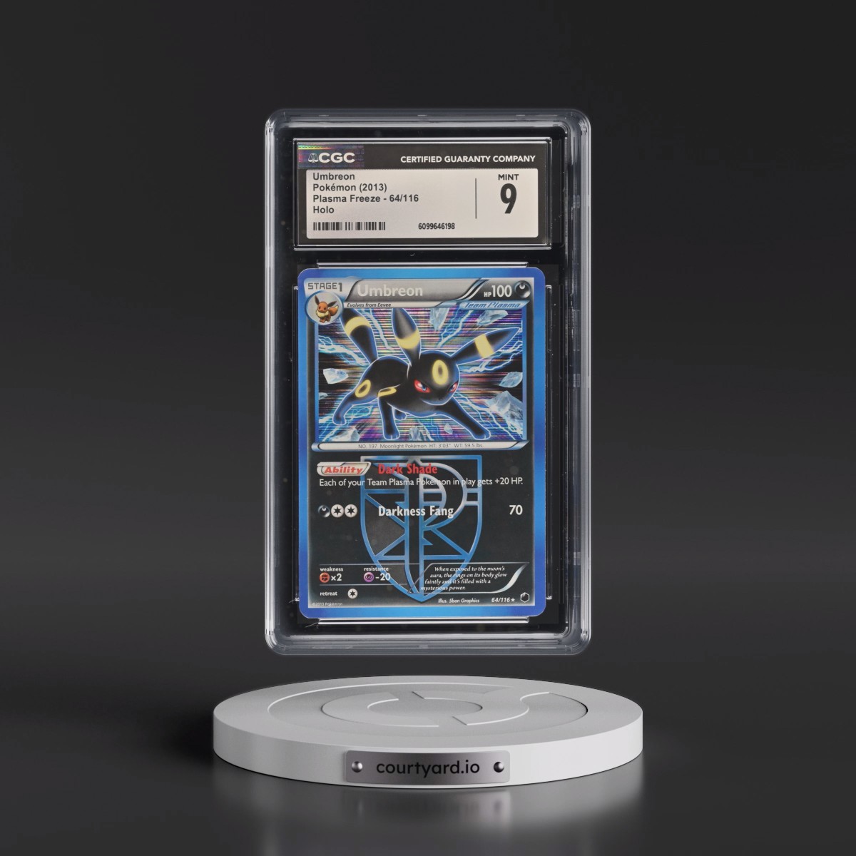 2013 Plasma Freeze #64/116 Umbreon - Holo (CGC 9 MINT)