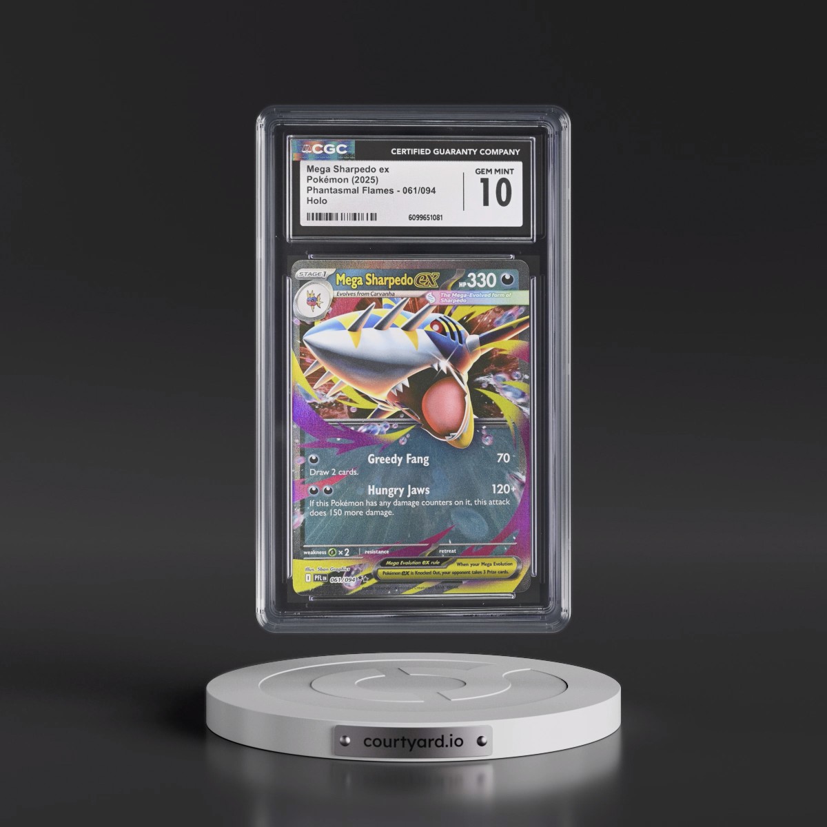 2025 Phantasmal Flames - PFL EN #061/094 Mega Sharpedo ex - Holo (CGC 10 GEM MINT)